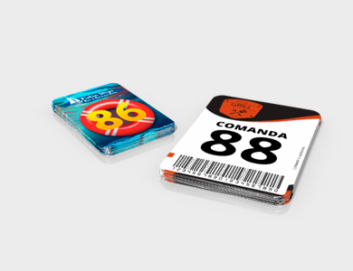 Comanda com Dados Variáveis em PVC 0,76mm Cristal Frente e Verso Fosco 8,5x11,4cm - 4x0 - 1 unid