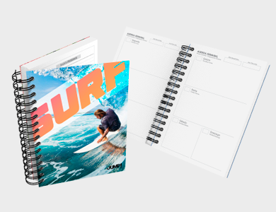 Agenda Planner A5 2026 Capa Maleável 77 Páginas 14,95x21cm (Supremo 300g Verniz Total Frente)  - 4x0 - 100 unid