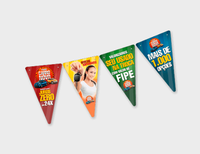 Bandeirolas Pequenas Couchê 250g Verniz Total Frente 15x24,5 cm - 4x4 - 5 unid