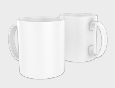 Caneca de Café Branca em Polímero para Sublimação 325ml  - 50 unid