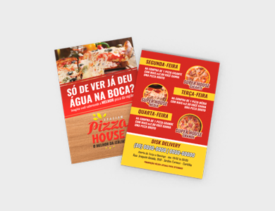 Folder Couchê 150g Sem Verniz 15x10cm - 4x0 - 100 unid