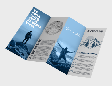 Folder com 3 Dobras Couchê 90g Verniz Total Frente e Verso 10x29,7cm - 4x4 - 1000 unid