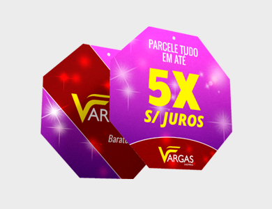 Móbile Octagonal Pequeno PVC 0,3 mm Verniz Frente e Verso 14x14 cm - 4x4 - 500 unid