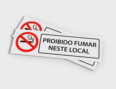 Placas de Sinalização/Informativa Larga em PVC 0,5mm Cristal Frente e Verso 44,4x14,4 cm - 4x0 - 2 unid