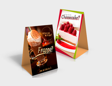 Prisma de Mesa Vertical Couchê 300g Verniz Total Frente 10x15cm - 4x1 - 100 unid