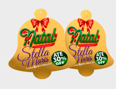 Móbile Sino de Natal Pequeno PVC 0,3 mm Verniz Total Frente e Verso 22x23 cm - 4x4 - 5 unid