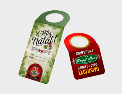 Tag para Garrafa Couchê 300g Laminação Fosca e Verniz Localizado 5,5x14,8cm - 4x4 - 500 unid